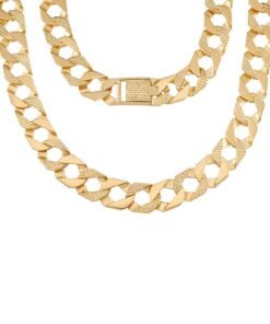 9ct Yellow Gold Heavy Solid Square Curb Chain - 15mm - 30"