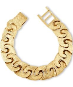 9ct Gold Solid Ornate Mariner Bracelet - 19mm - 9" - Gents