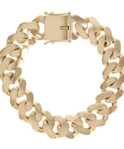 9ct Solid Gold Heavy Miami Cuban Link Bracelet -17mm - 8.5" Gents