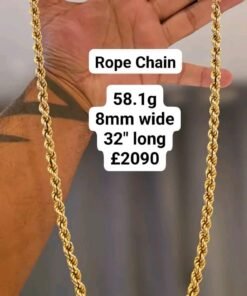 9ct Rose Gold Solid Italian Made Diamond Cut Rope Chain