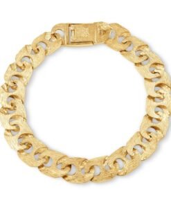 Solid 9ct Gold Ornate Mariner Bracelet - 12.5mm - 9" Gents