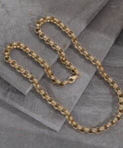 9ct Yellow Gold Solid Ornate Patterned Belcher Chain