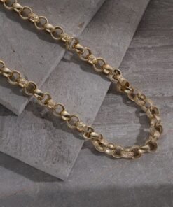 9ct Yellow Gold Large Solid Patterned & Polished Belcher Chain - 12.5mm - 30" - Ex Display