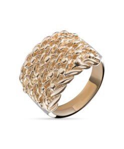 9ct Yellow Gold Solid Heavy Hallmarked 5 Row Keeper Ring - Gent's