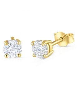 18ct Yellow Gold 0.70ct Claw Set Diamond Stud Earrings - 4 mm