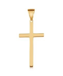 9ct Gold Solid Classic Polished Large Cross Pendant - Size 4