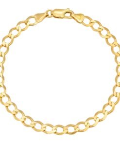 9ct Yellow Gold Classic Italian Curb Bracelet - 5.5mm -7" -Ladies