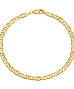 9ct Yellow Gold Italian Flat Anchor Bracelet- 3.75mm - 7" -Ladies