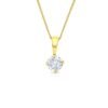 18ct Yellow Gold 0.50ct Claw Set Diamond Necklace - 5.5 mm