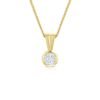 18ct Yellow Gold 0.15ct Rub-over Set Diamond Pendant - 4.5 mm