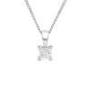 18ct White Gold 0.25ct Princess Cut Diamond Necklace - 4.5 mm