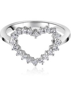 9ct White Gold 0.25ct Diamond Heart Ring