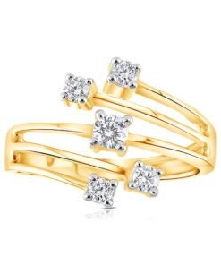 9ct Yellow Gold 0.30ct Diamond Crossover Fancy Ring