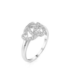 9ct White Gold 0.12ct Diamond Heart Ring
