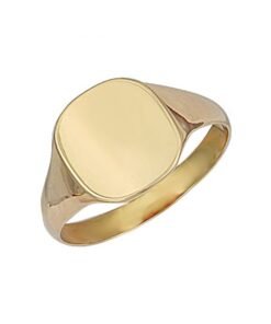 9ct Yellow Gold Solid Polished Square Signet Ring - 12.5mm