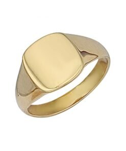 9ct Yellow Gold Solid Polished Square Signet Ring - 13mm