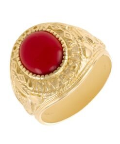 9ct Gold Solid Red Graduation / College / University Ring - Gents